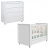 Berço Americano e Cômoda Gaveteiro Infantil Tutto New Branco
