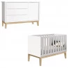 Berço Americano e Cômoda Infantil 1 Porta Classic Branco com