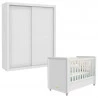Berço Americano e Guarda Roupa 2 Portas Tutto New Branco Ace