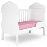 Berço Americano Mini Realeza Branco Acetinado formato cama C