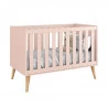 Berço Americano Theo Rosa com Pés Madeira Natural – Reller
