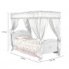 Cama Infantil Provence Clean Com Dossel  Pura Magia