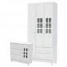 Cômoda-Infantil-e-Guarda-Roupa-3-Portas-Mariah-Branco-Brilho