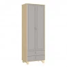 Guarda Roupa 2 Portas Rope Natural Cinza - Matic