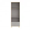 Guarda Roupa 2 Portas Rope Natural Cinza - Matic