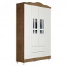 Guarda Roupa Ariel 4 Portas Branco Acetinado Amadeirado - Ca