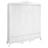 Guarda roupa infantil 4 portas Realeza Branco Acetinado Cana