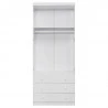Guarda Roupa Infantil Eloisa 2 Portas Branco Brilho interna