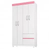 Guarda Roupa Infantil Lotus Branco Rosa Flex – Demóbile