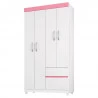 Guarda Roupa Infantil Lótus Flex Rosa/Branco - Demóbile