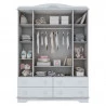 Guarda Roupa Infantil Provençal Branco Acetinado - Henn B