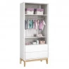 Interna Guarda Roupa Classic 2 Portas Branco com Pés Madeira