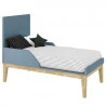 Mini Cama Berço Americano Classic Azul com Pés Madeira Natur