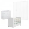 Quarto de Bebê Tutto New com Cômoda Gaveteiro Branco Acetina
